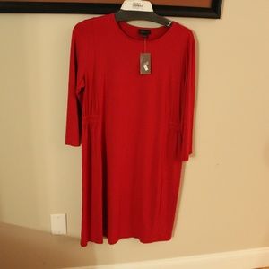J Jill 3/4 Sleeve Crew Neck Dress True Red Size M